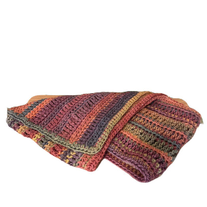 Dark Rainbow Crochet Shawl Wrap Scarf
