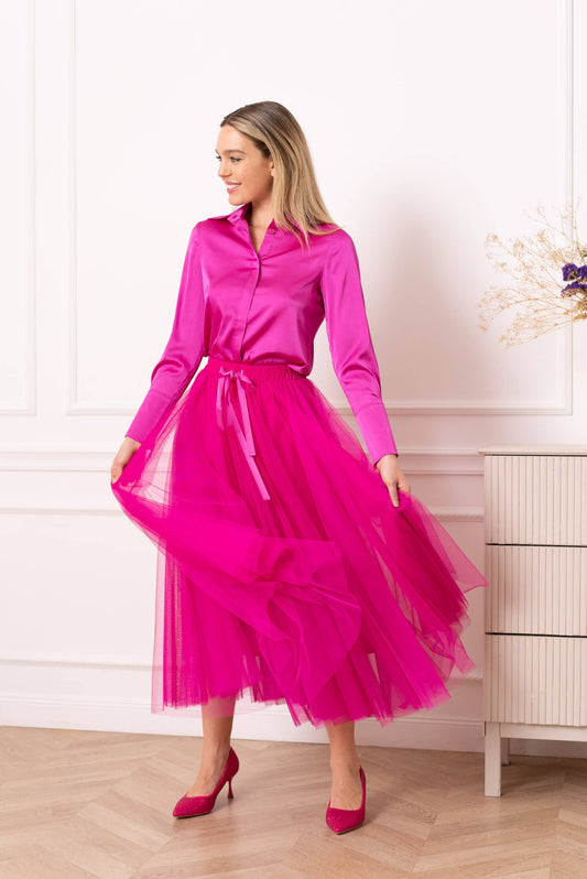 Pink Fuchsia Aria Tulle Skirt